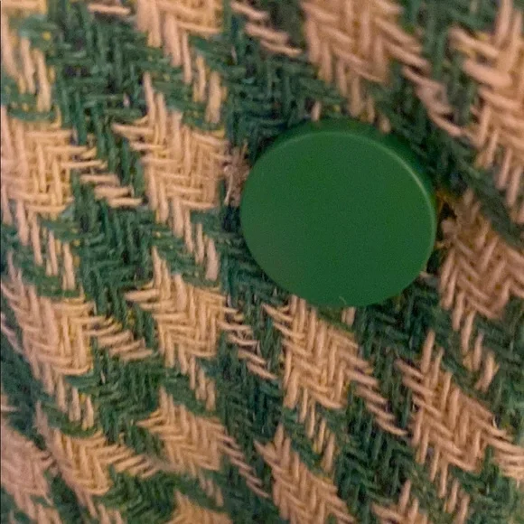 Anthropologie Green and White Houndstooth Blazer - Picture 3 of 7